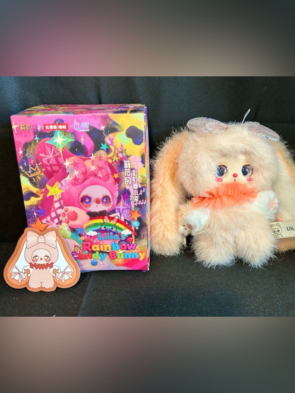 Liila’s Rainbow Candy Bunny Plush - Warm Orange